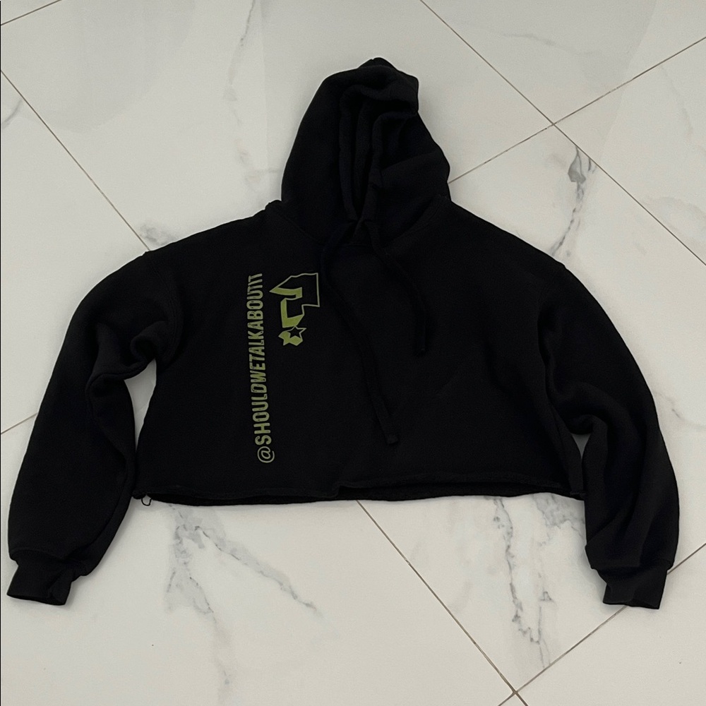 Bella Canvas Black Cropped Hoodie
